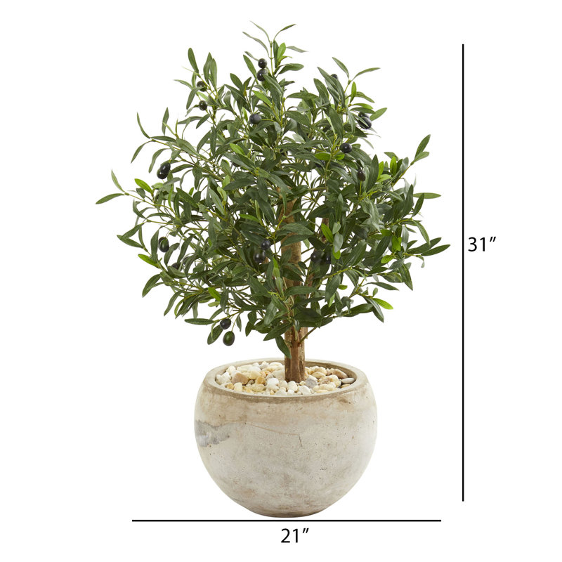 31'' Faux Olive Tree Tree in Earthenware Pot