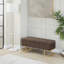 Banc de rangement en acier doré et velours brun