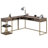 L-Shaped Desk With Open Storage (Not Include Stools)