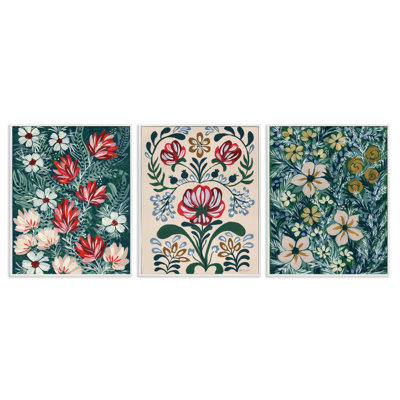  «Boho Folksy Florals», ensemble de 3 giclées par yvette St. Amant