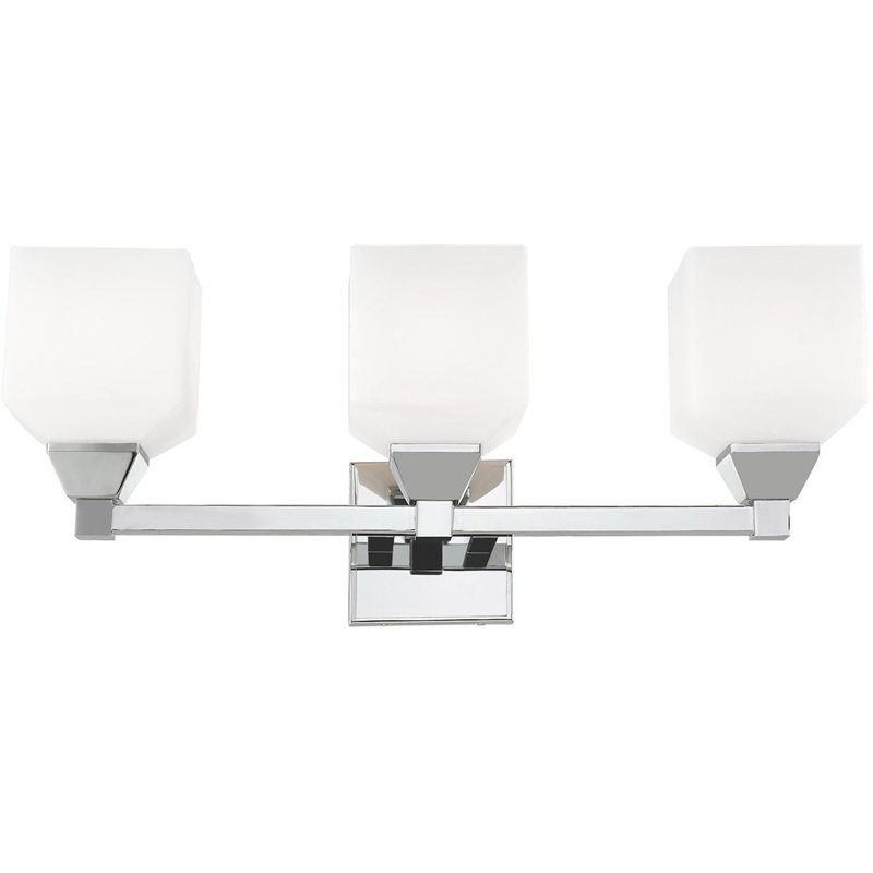 Éclairage pour meuble-lavabo 3 lumières Lenhard, Chrome poli