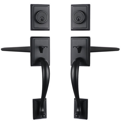 Handle With Lever And Deadbolt Reversible Entry Set