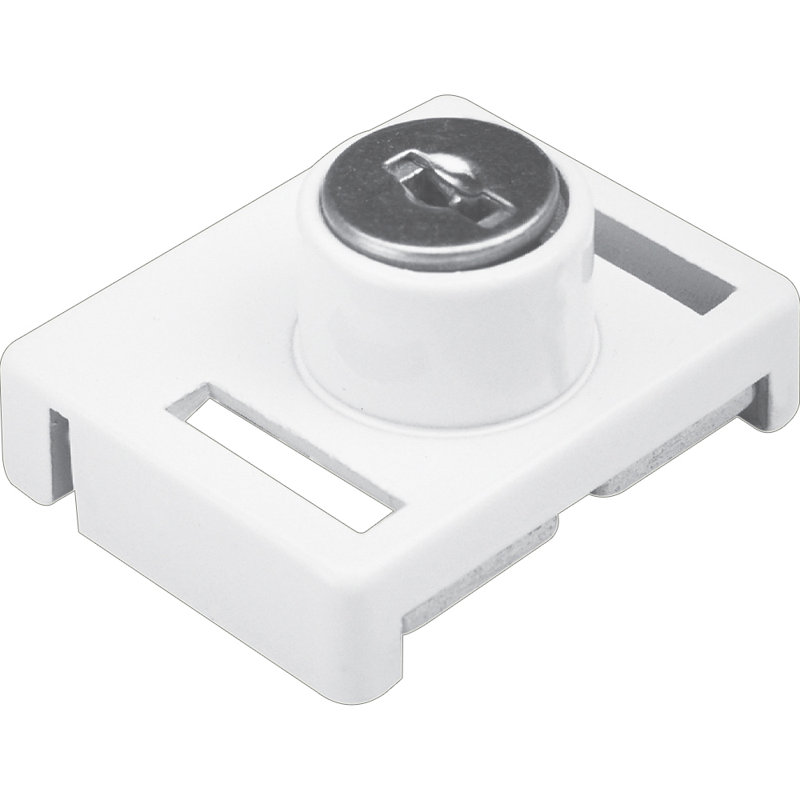 1-23/32 In. White, Keyed Sliding Window Lock