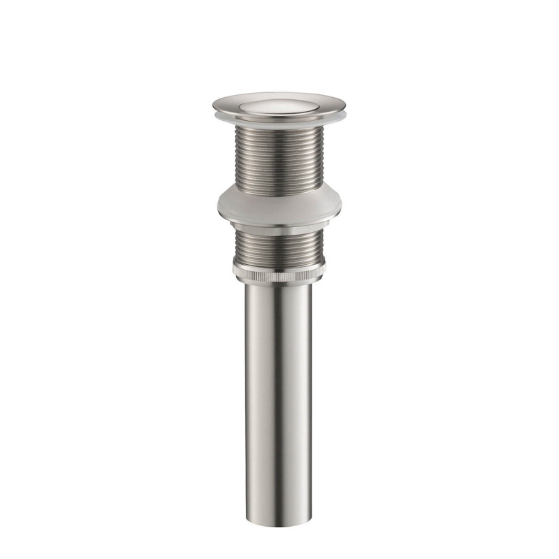 Bouchon de drain escamotable pour salle de bain, sans trop-plein, Nickel brossé