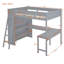 Lit mezzanine avec bureau et tablette-430600742