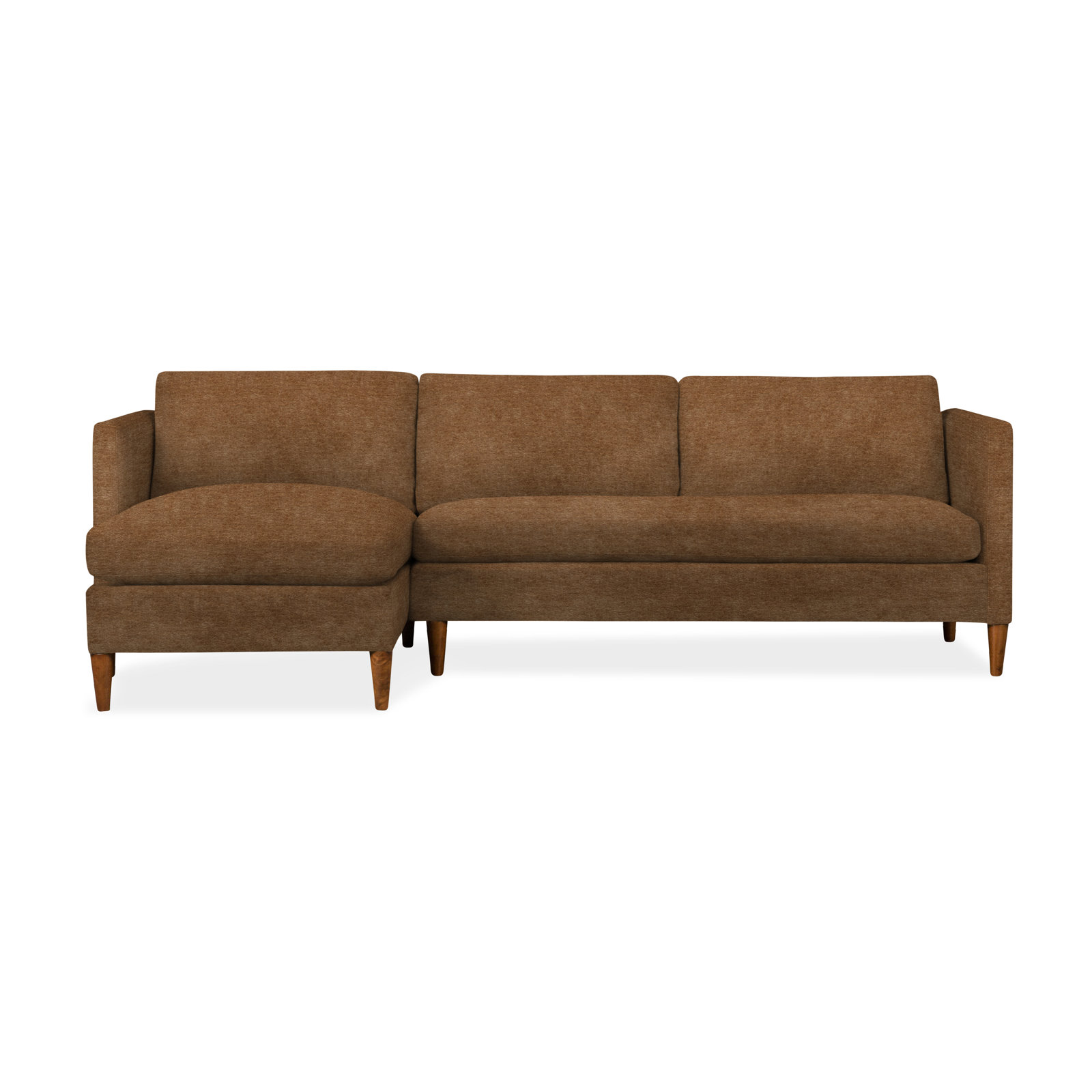 Clifford Chaise Sectional, Left Hand Facing, Nave Bark Performance Distressed Velvet