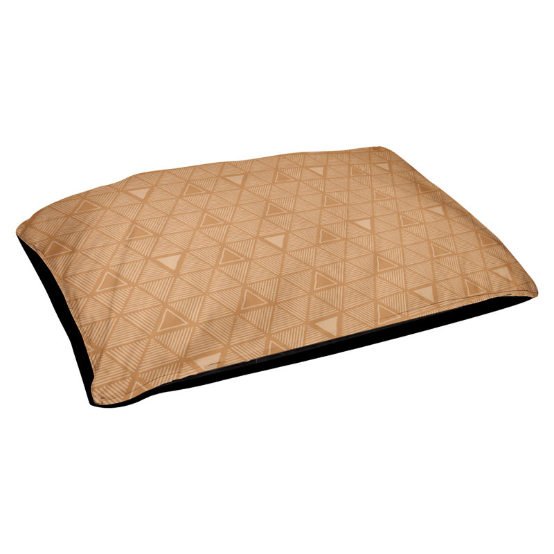 Coussin d’extérieur pour chien à main triangles Chen, Grand (l 50 po x P 7 po x H 40 po), Mordoré