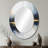 Blue And Yellow Marble Storm IV - Abstract Oval Decorative Mirror On Metal-835472081