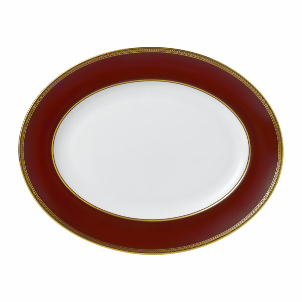 Wedgwood Renaissance Red Oval Platter 13.8