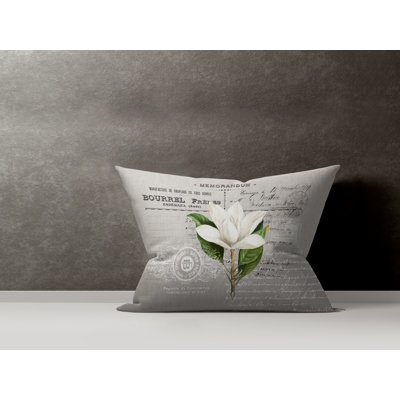 Floral Cotton Reversible Throw Pillow