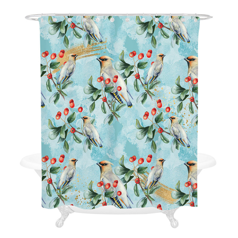 Rideau de douche simple à motif floral leschenault, H 93 po x l 70 po