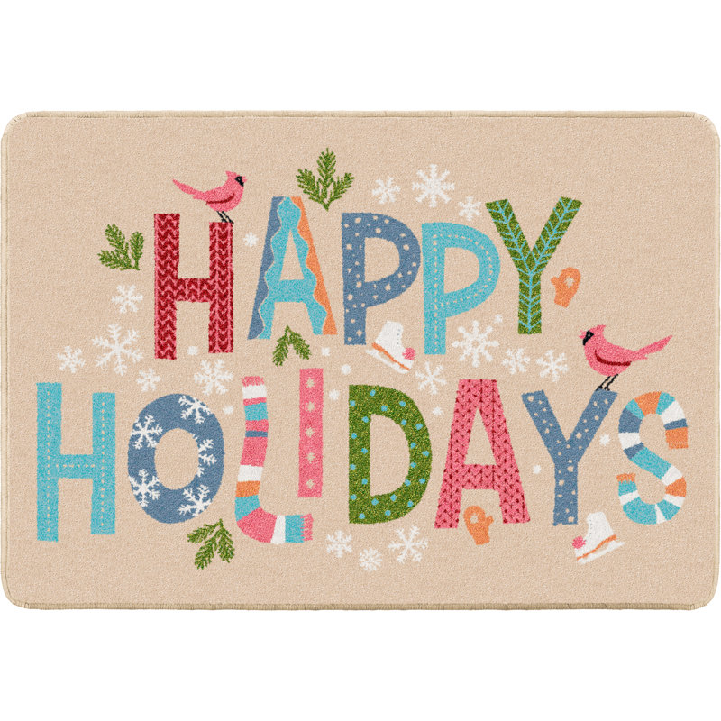 Happy Holiday, 2'8"x3'10" Rectangle