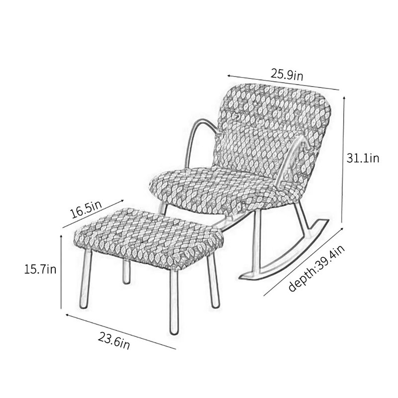 Chaise berçante en bois massif American Retro