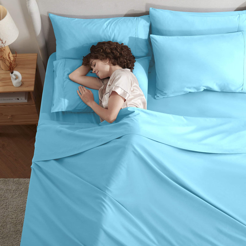 Ensemble de draps en microfibre Hotel Luxury, Bleu de plage, Double