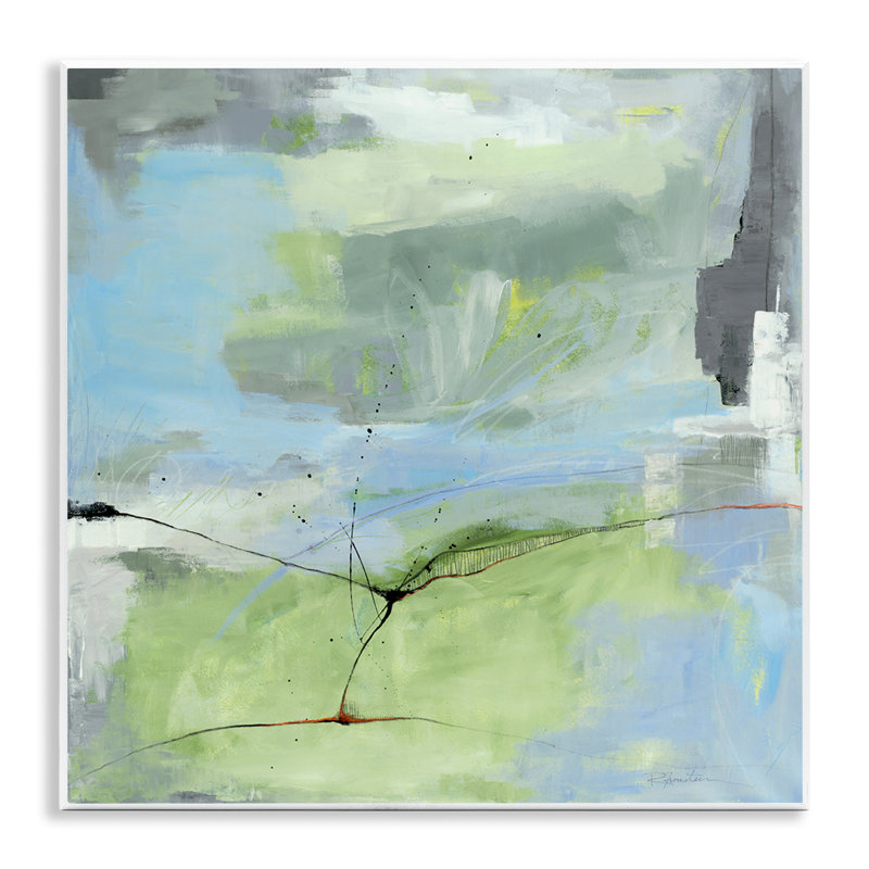 Abstraction avec ligne striée, art mural par Ruth Fromstein