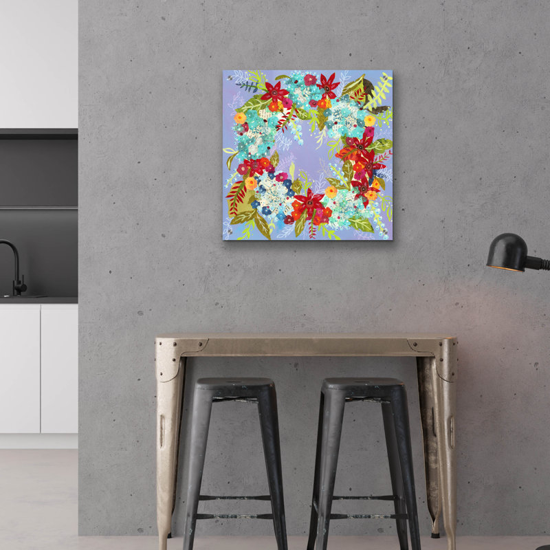 Art mural épique «Summer Wreath» par Jeri Hauth, 24 po x 24 po, H 24 po x l 24 po