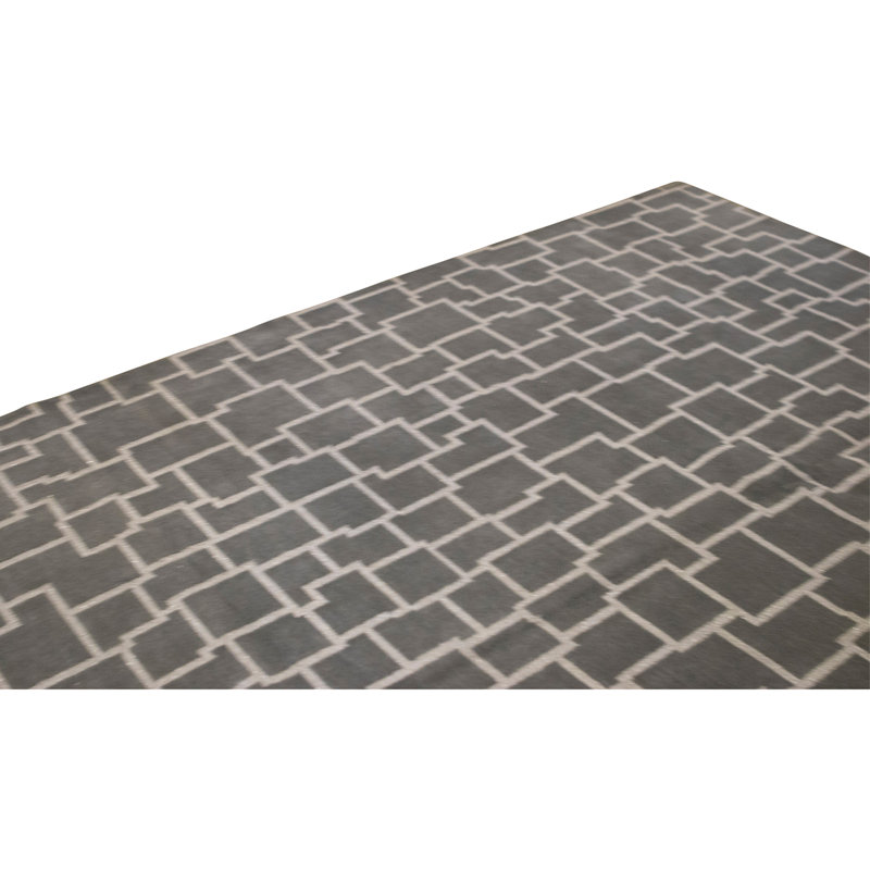 Hand Knotted Area Rug in Blue And Gray