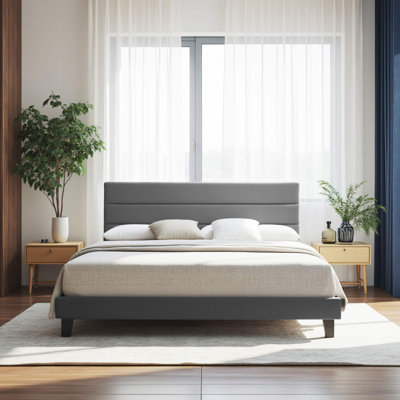 Nestl Horizontal Channel Upholstered Platform Bed