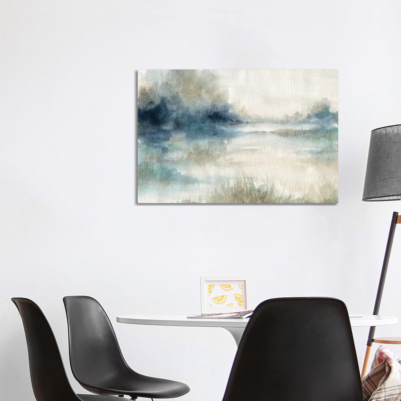«Still Evening Waters II» par Carol Robinson - reproduction imprimée, H 26 po x l 40 po x 1,5 po, Toile tendue, Pas de tapis
