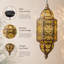 Grand luminaire suspendu de 23 pouces de hauteur, lumière carrée ajourée de style baroque pour patio, cour, porche, cour, décor de jardin