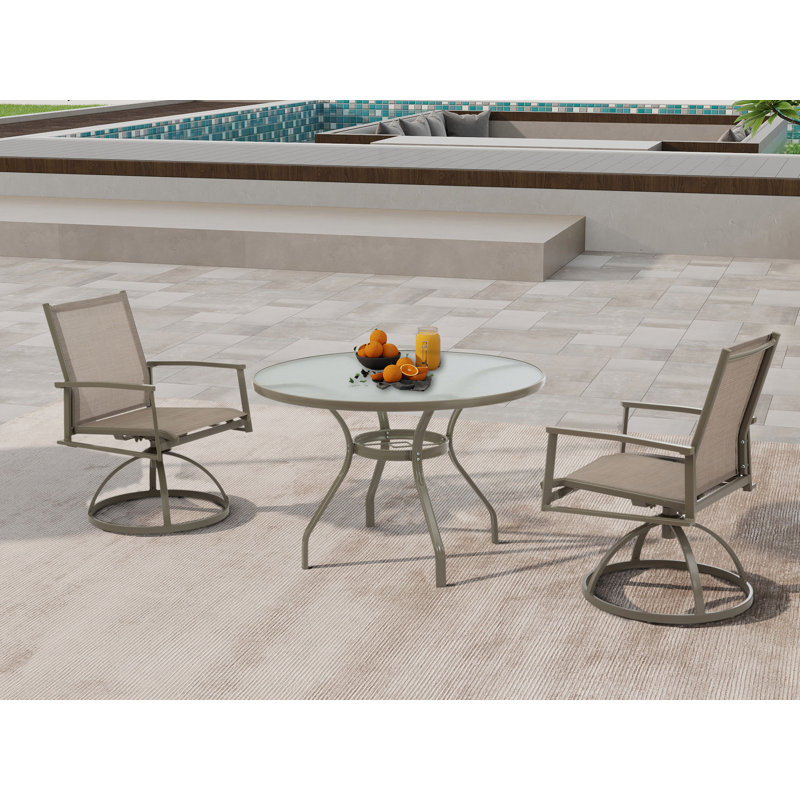 Ensemble 3 pièces de table et chaises de patio bistro