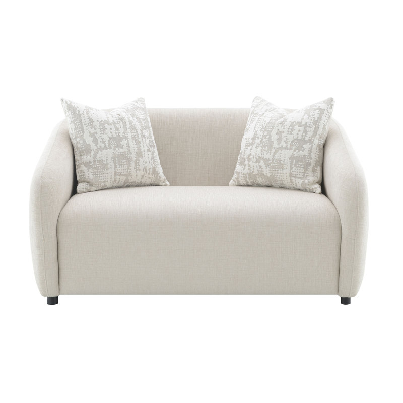 Causeuse en lin beige avec 3 coussins
