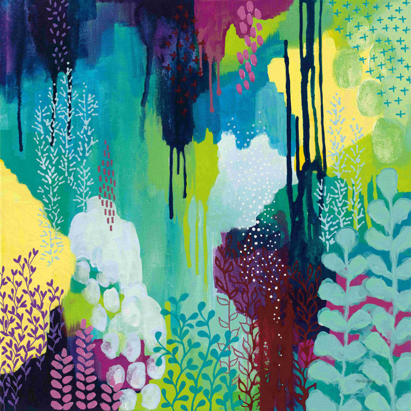 «Jewel Forest I» par Kathy Ferguson, impression sur toile tendue, H 36 po x l 36 po, Non, Toile tendue
