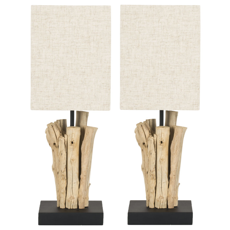 Solid Wood Lamp, Bleach / Linen