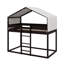 Lit simple superposé en bois avec tente-2104640526