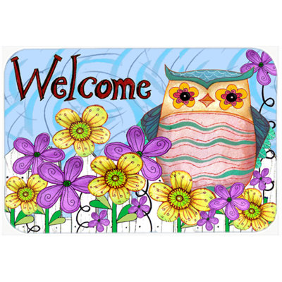 Caroline's Treasures Welcome Owl Glass Cutting Board