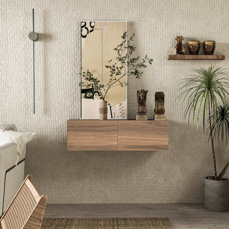 Console de télévision modulaire flottante, Noyer