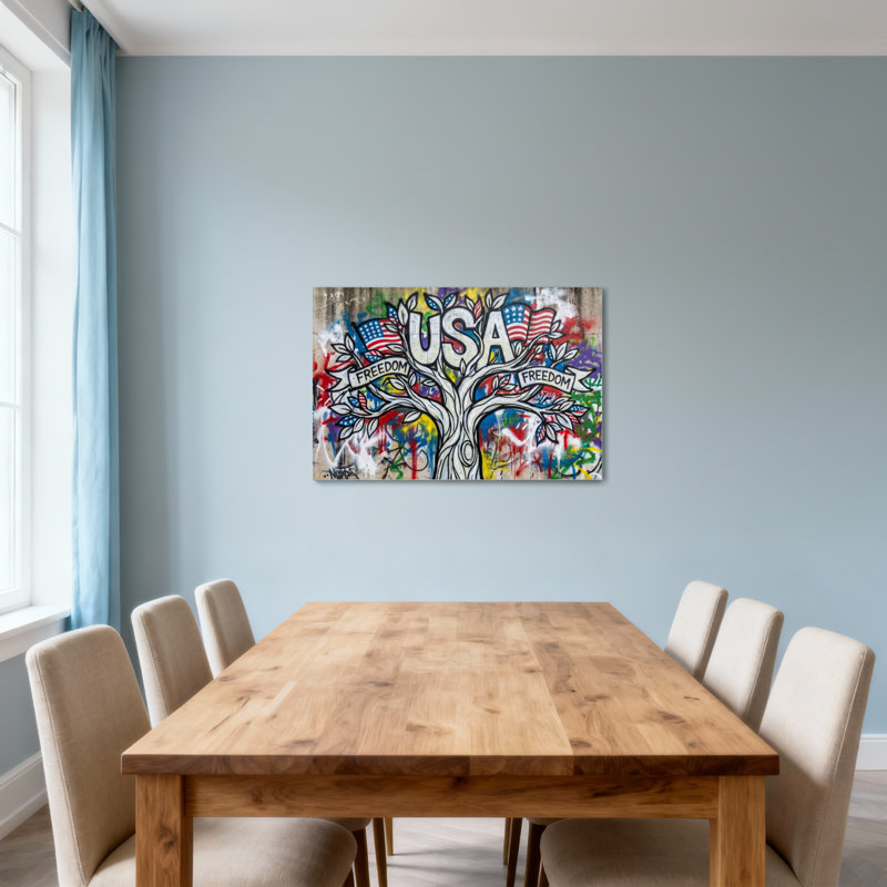 «Fashion Usa Freedom Tree Graffiti», reproduction d'art, H 16 po x l 24 po