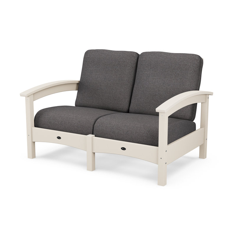 Rockport Club Loveseat, Sand Castle Frame/Ash Charcoal Cushion