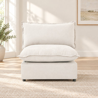 Chaise rembourrée sans accoudoirs en tissu de lin moderne