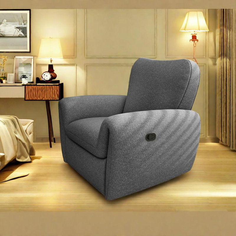 Fauteuil inclinable pivotant rembourré Noleen, Gris