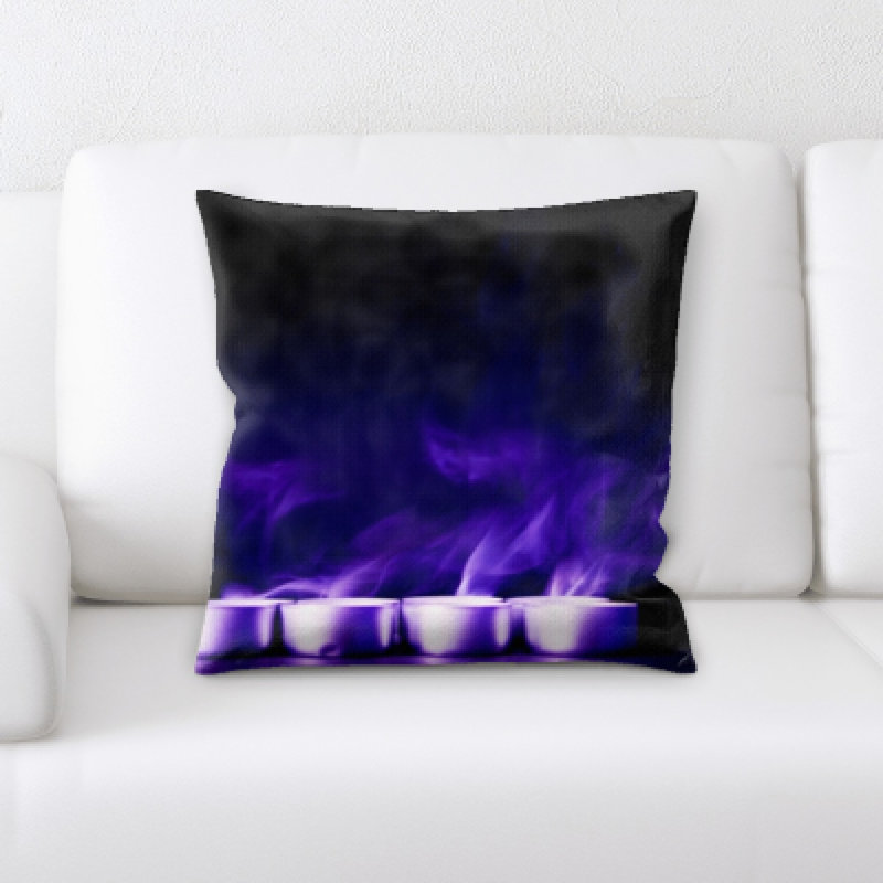 Coussin décoratif bougies brûlées