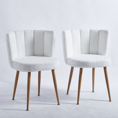 Modern Accent Chair(Set Of 2 ) With Iron Tube Wood Color Legs by George Oliver