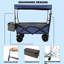 [Wagon pliable de 480 lb avec auvent et moustiquaire] - Roues tout-terrain de 7 po, légères pour le camping, le magasinage et le jardin (bleu foncé)