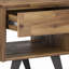 Table de bout carrée industrielle moderne en bois d'acacia massif l 22 po avec tiroir, tablette ouverte et pieds inclinés Lowry-125339340