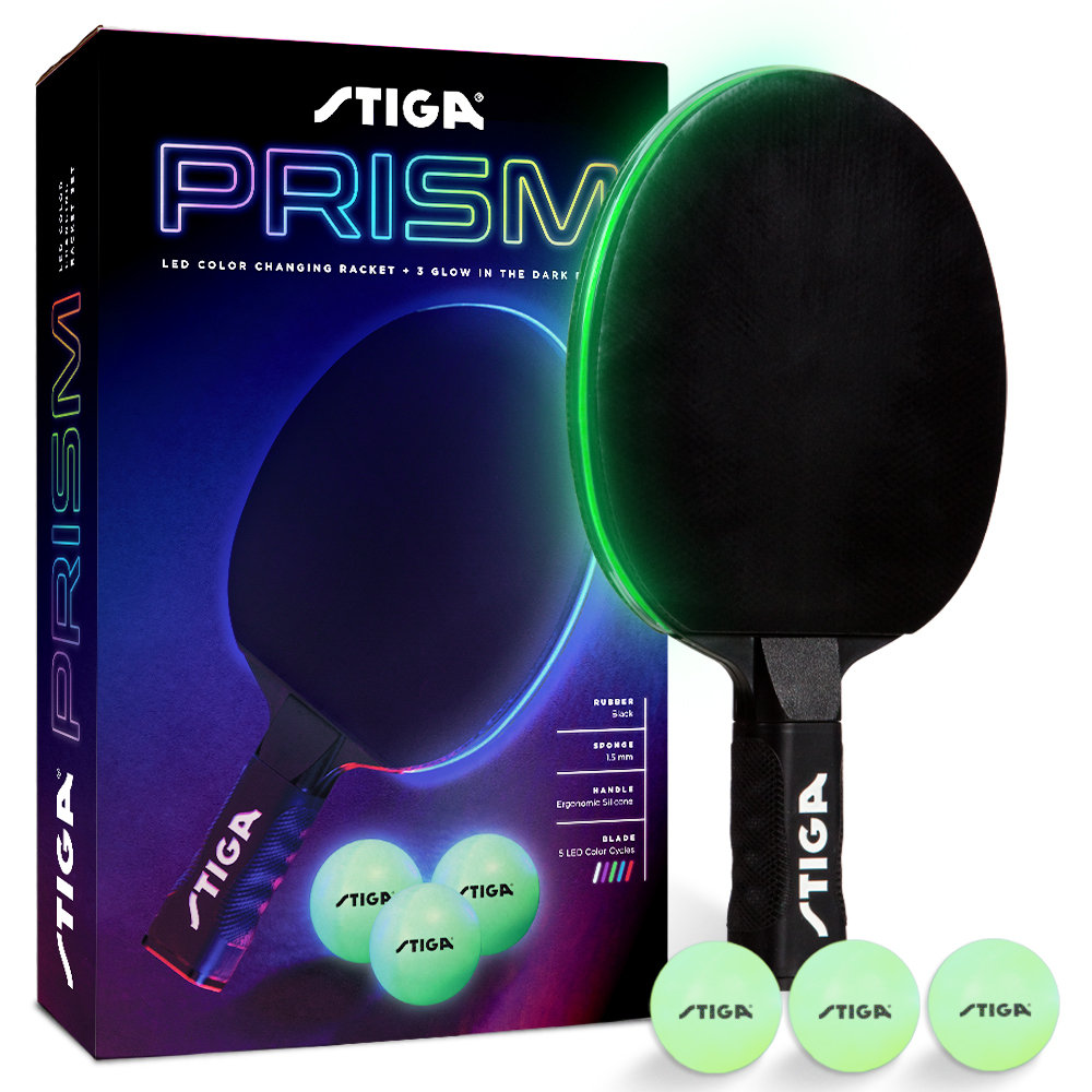 Stiga Prism Led Ping Pong Paddle - 5 Led Color Cycles - Includes 3  Glow-in-the-dark Balls & Reviews