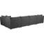 Canapé modulaire noir s 5, structure en pin, coussins, amovible pour le nettoyage