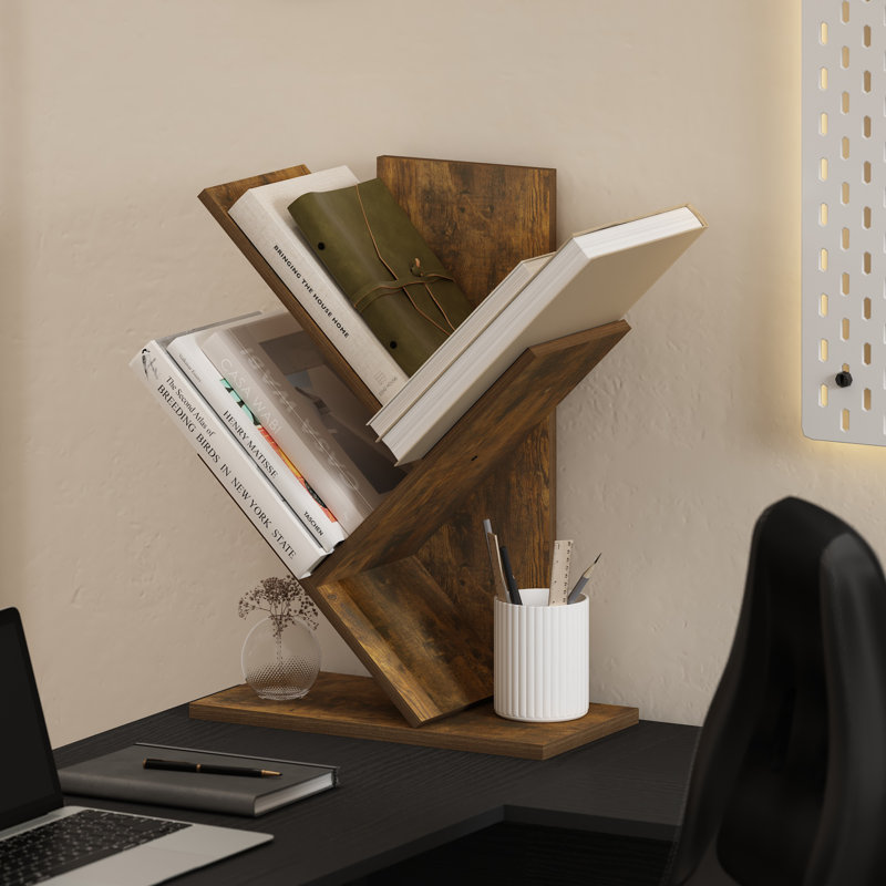 Bibliothèque en bois Korou, Bois de pin ambré, (3 tablettes) H 21,3 po x l 15,7 po x P 8,4 po
