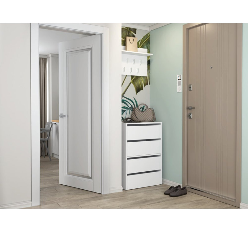 Sidwel 10 Pair Shoe Storage Cabinet, White