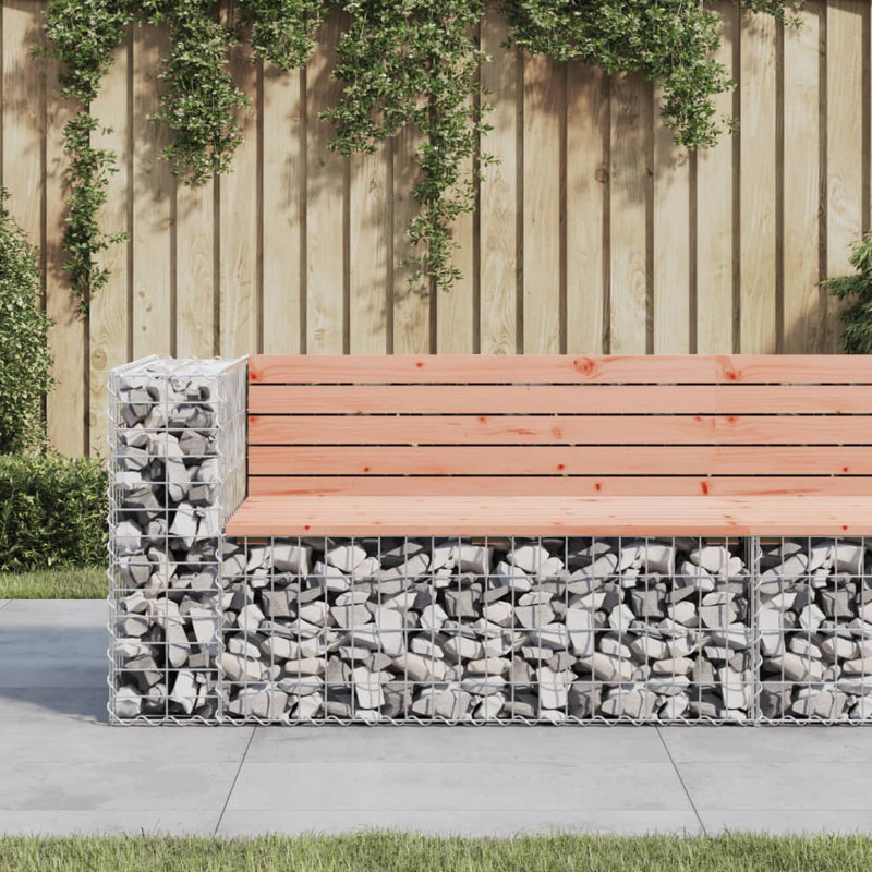 Braeson Steel Outdoor Bench, Wood Douglas, 65.5 cm H x 92 cm W x 71 cm D