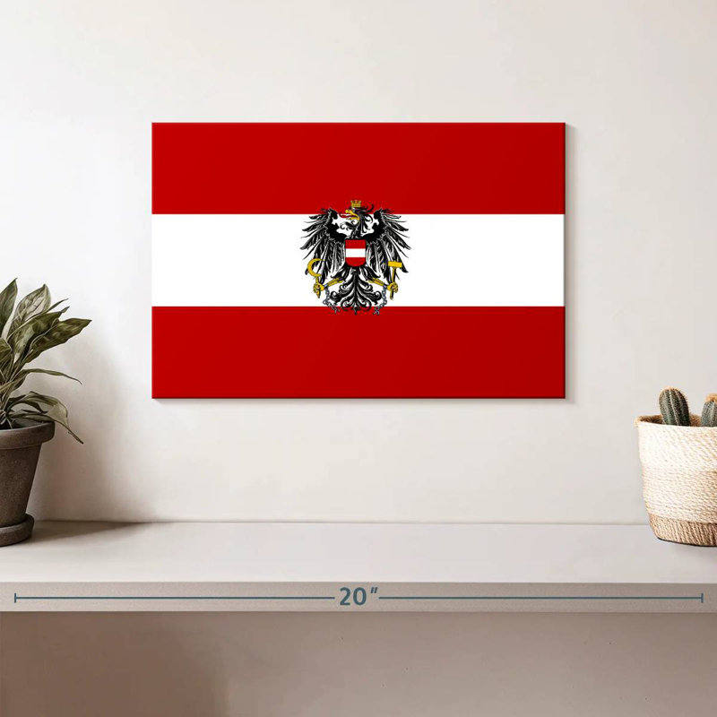 Drapeau de l'Autriche, H 8 po x l 12 po