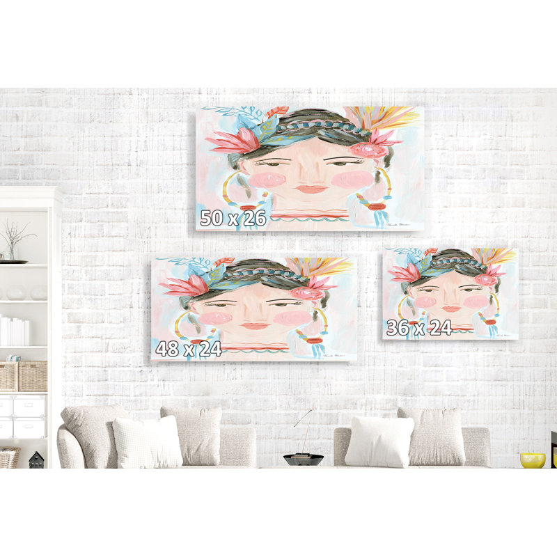 Boho Lady II, Bohème, Visage, Femme, Rosé, Boucles d'oreilles, Mode, Rouge, Rose, Bleu, Bleu sarcelle, Cyan, Bandeau