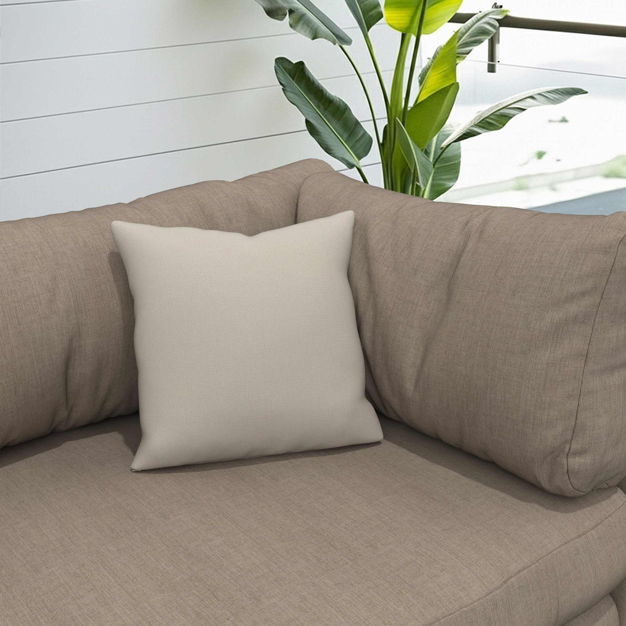 Gabi Indoor/Outdoor Throw Pillow, White, Square 16"