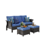 3 - Person Rattan Patio Sofa with Ottomans 