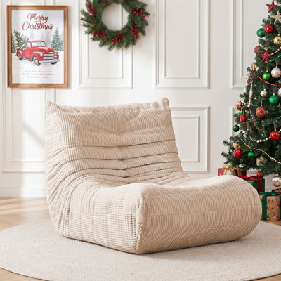 Large Bean Bag Chairs for Adults, Memory Foam Lounge Chair, Corduroy Giant Armless Bean Bag Chair, Lazy Floor Sofa, Togo Sofa Chair for Bedroom Livingroom Gaming