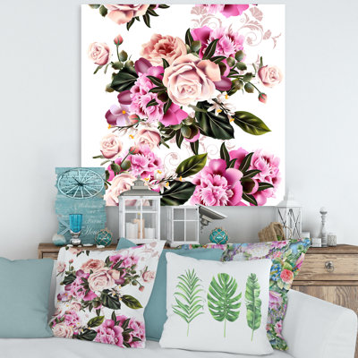 Fleurs de pivoines rétro - reproduction sur toile